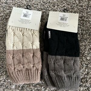 Muk Luks Two-Tone Cable Knit Socks Set